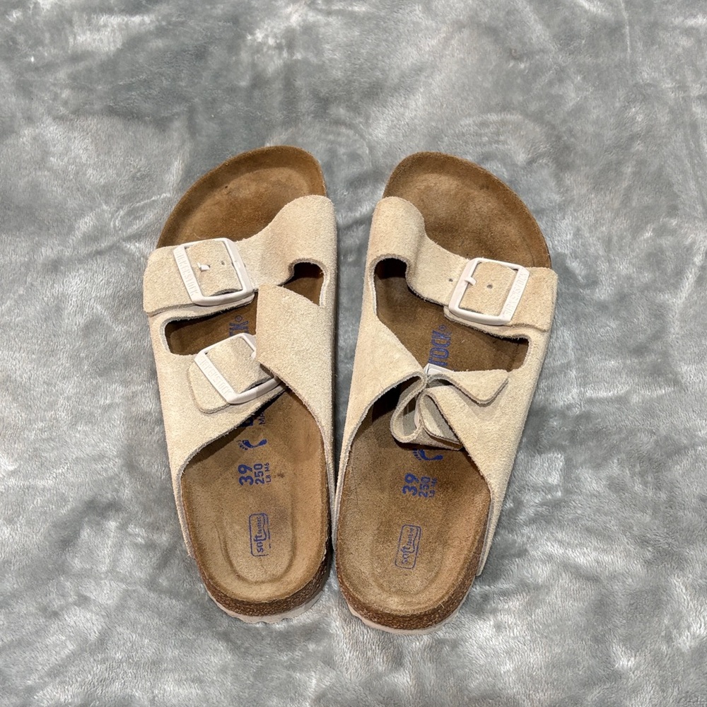 Birkenstock Beige Suede Double-Strap Sandals